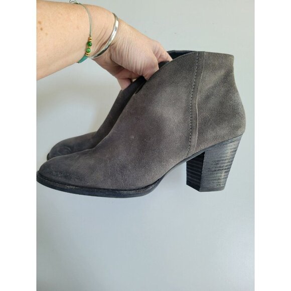 PAUL GREEN Gray Suede DELGADO Ankle Booties Leather Boots Size UK 7 US 9.5 - Picture 4 of 7